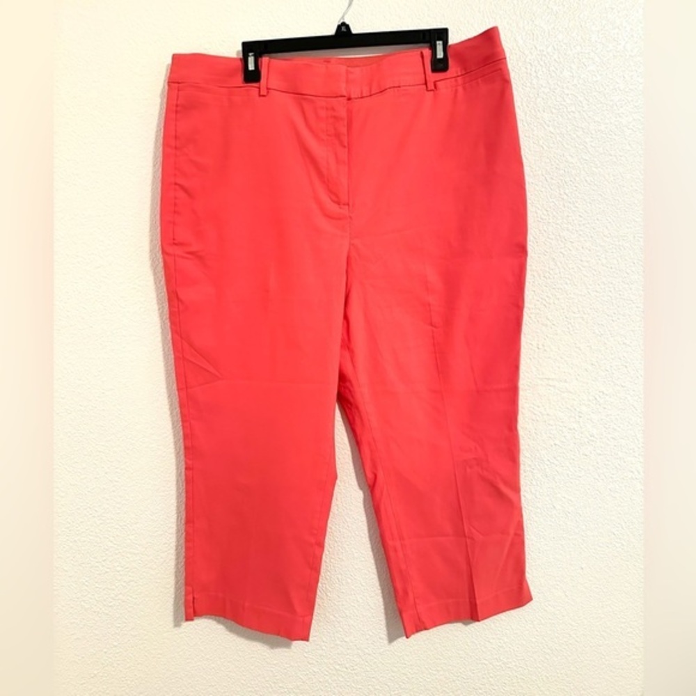 Lane Bryant Capri Pants Women’s 20 Pink Salmon Cropped High Rise Casual Pant